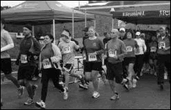 Runners and walkers set out on the course for the fifth annual Cinnamon Bun Fun Run on Nov. 29. More than 400 people participated in the event that supports the Ladysmith Food Bank - Stephen Thomson Photo
