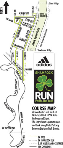 Shamrock Run Course Map