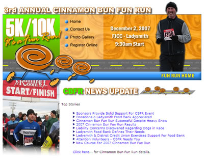 3rd Annual Cinnamon Bun FunRun organized annually by the Ladysmith Striders. 