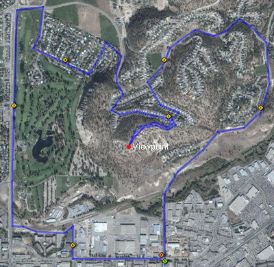 Dilworth Mountain Running Route - Click to Enlarge Photo.