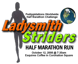 Ladysmith Striders Half Marathon - October 12, 2008 