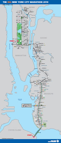 2010 NYC Marathon Route - Click to Enlarge Image