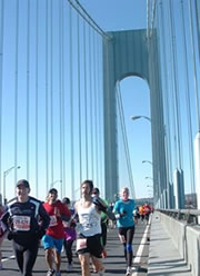 Crossing the Verrazano Narrows Bridge at Mile 1