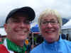 John almost runs over Ucluelet Mayor Dianne St. Jakes at the finish line.